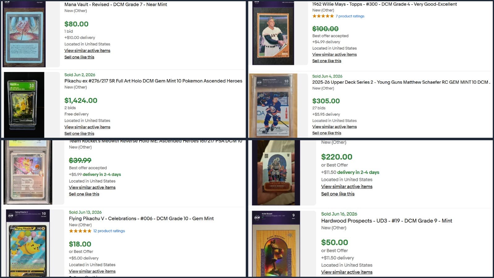 List a graded card on eBay in about a minute